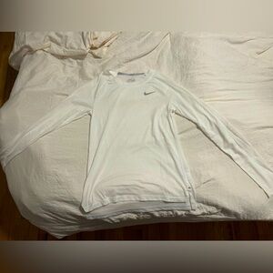 Nike running white long sleeve top- women’s size: Small